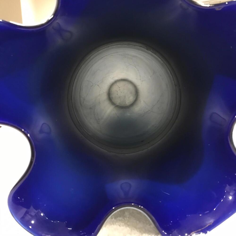 Josefina Krosno Poland Vase With Label, No Chips‎ Hankerchief Ruffled Large - Picture 6 of 9